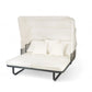Outdoor Patio Rattan Daybed With Detachable Pillows - Furniture Home Direct