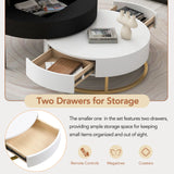 Nesting Coffee Tables Round Lift-Top Modern Black and White - Furniture Home Direct