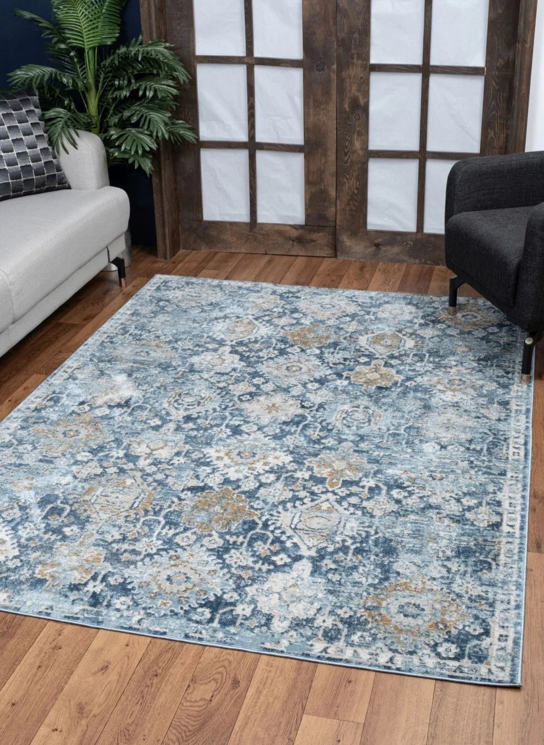 Noble - 5'3" X 7'3" Area Rug - Blue - Furniture Home Direct