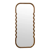 Oversized Wooden Floor Mirror With Unique Frame - Brown - Furniture Home Direct