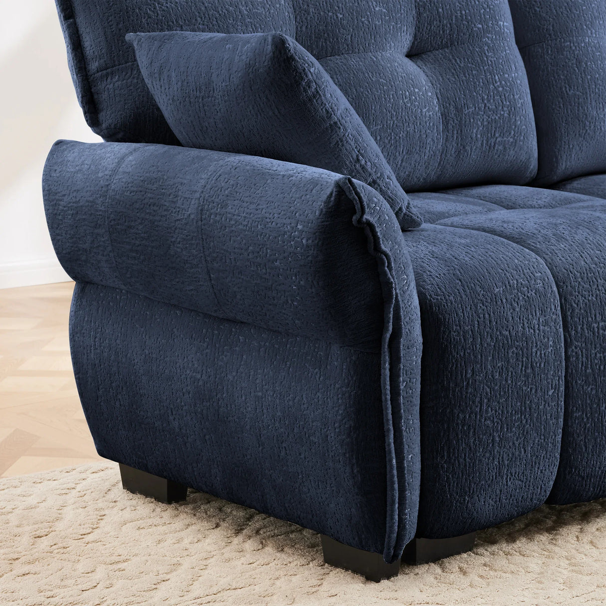 Chenille Sofa - Blue - Furniture Home Direct