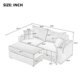 Modern Style Loveseat Sofa Sectional Sofa Couch With Storage Space, A Movable Ottoman, Two USB Ports, Two Cup Holders, A Phone Holder For Living Room - Furniture Home Direct