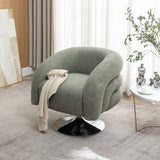 Modern Style Single Swivel Sofa Chair, Teddy Upholstered Single Sofa With Round And Fluffy Reading Chair, Suitable For Living Room - Furniture Home Direct