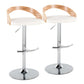 Grotto - Contemporary, Adjustable Barstool With Swivel With Rounded T Footrest (Set of 2) - Furniture Home Direct