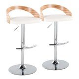 Grotto - Contemporary, Adjustable Barstool With Swivel With Rounded T Footrest (Set of 2) - Furniture Home Direct