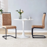 Dining Chairs Set Of Two Modern Upholstered Fabric Brown - Furniture Home Direct