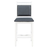 Dining Set Drop Leaf Counter Height With 2 Chairs White Gray - Furniture Home Direct