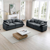 Two-Piece Corduroy Living Room Set (Sofa and Love Seat) - Gray - Furniture Home Direct