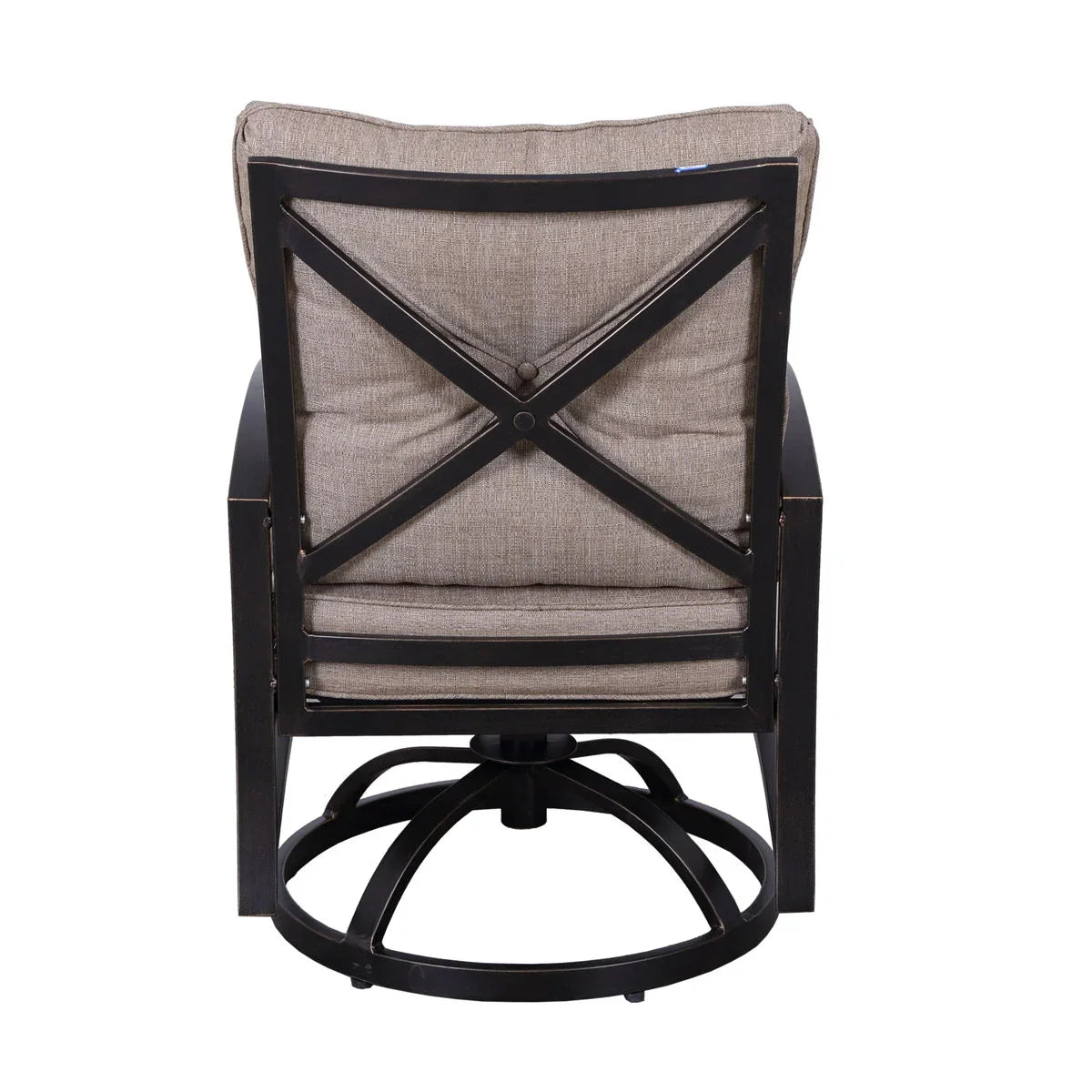 Modern Dining Swivel Chair With Back And Seat Cushion (Set of 2) - Antique Bronze - Furniture Home Direct