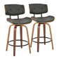 Lombardi - Mid-Century Modern Fixed Height Counter Stool With Swivel With Round Footrest (Set of 2) - Furniture Home Direct