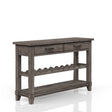 Console Table With Wine Bottle Storage Storage Drawers - Gray - Furniture Home Direct