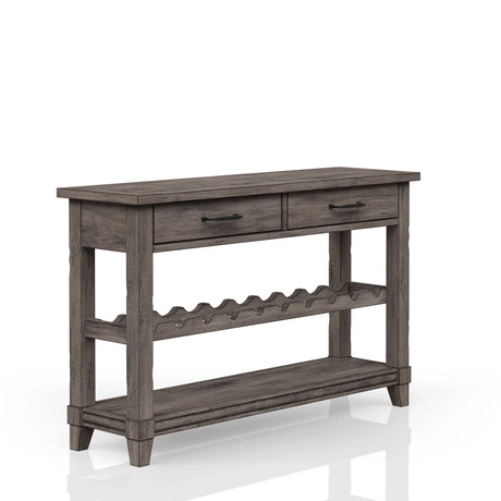 Console Table With Wine Bottle Storage Storage Drawers - Gray - Furniture Home Direct