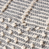 Diamond - Handcrafted Faux Yarn Pouf - Ivory / Gray - Furniture Home Direct