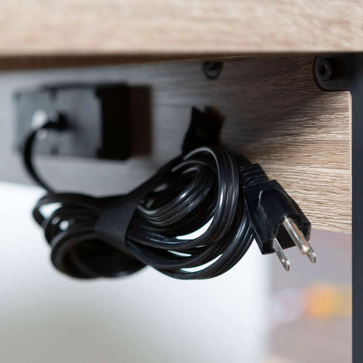 Modern Computer Desk With USB Ports - Driftwood - Furniture Home Direct