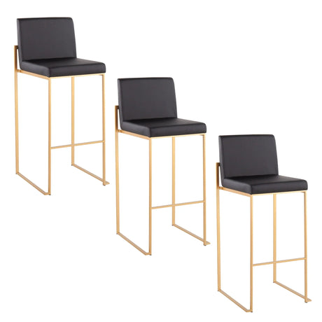 Fuji - Contemporary Design High Back Barstool (Set of 2) - Furniture Home Direct