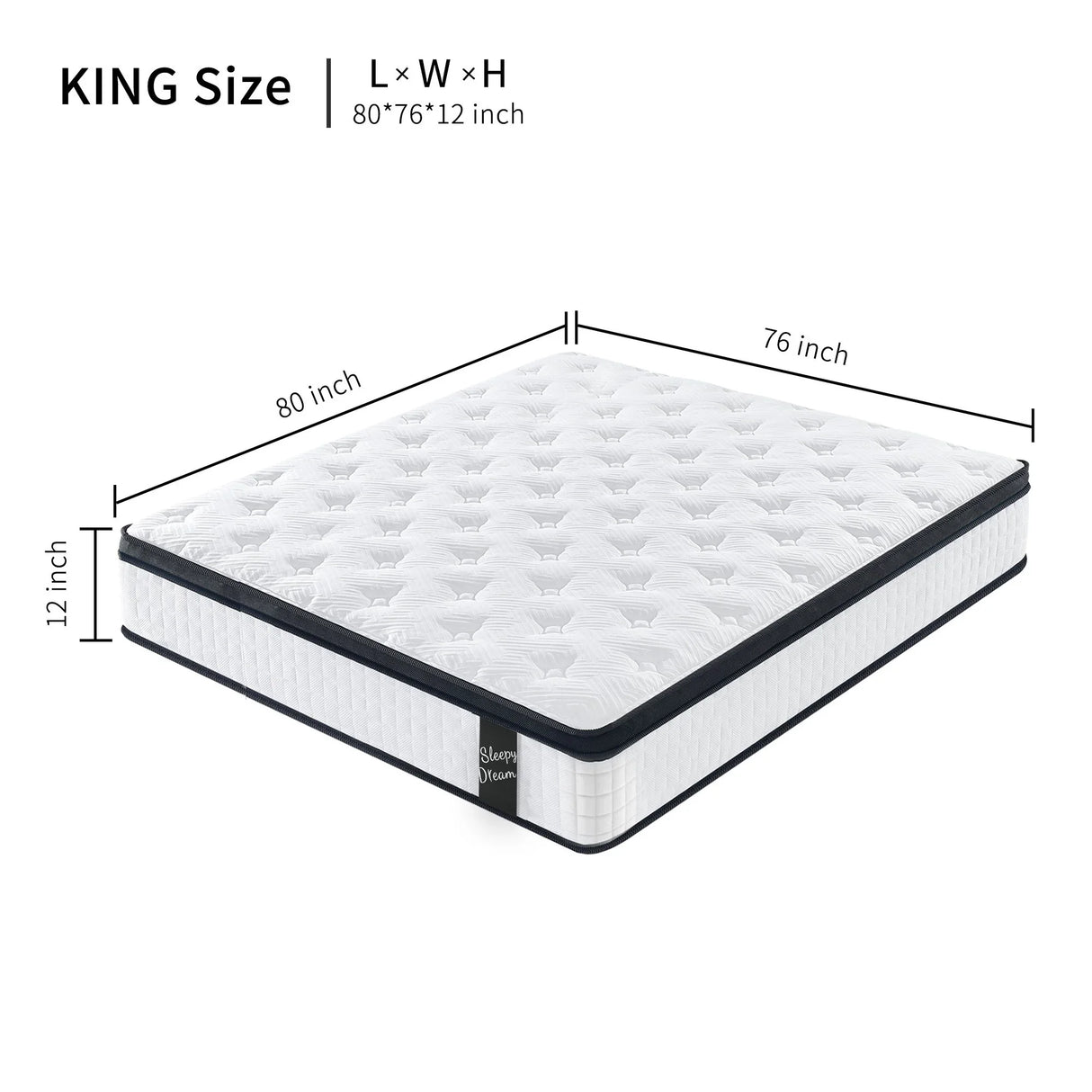 12" Hybrid Mattress Individual Pocket Spring, 7 Zoned Memory Foam - Furniture Home Direct