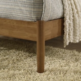 Queen Bed Corduroy Upholstered Contemporary Walnut - Furniture Home Direct