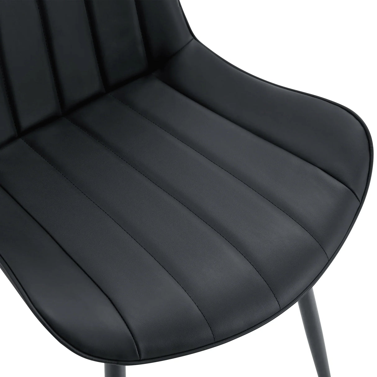 Dining Chairs With PU Leather Upholstery Metal Legs Black - Furniture Home Direct