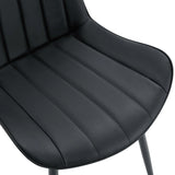 Dining Chairs With PU Leather Upholstery Metal Legs Black - Furniture Home Direct