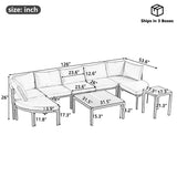 Outdoor Sectional Sofa Set Patio Seating Group With Cushions - Furniture Home Direct