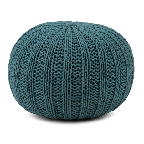Shelby - Handcrafted Hand Knit Round Pouf - Furniture Home Direct