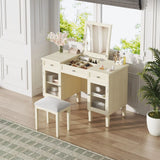 Multi Functional 2 In 1 Vanity Desk With Flip Top Mirror Material - White Oak - Furniture Home Direct