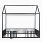 Metal House Bed With Fence And Door - Furniture Home Direct