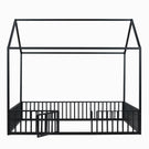 Metal House Bed With Fence And Door - Furniture Home Direct