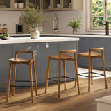 Sven - Modern Minimalist Low Back Counter Stool - Dark Brown Walnut - Furniture Home Direct