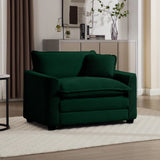 Modern Classic Corduroy Fabric Single Chair Deep Seat Sofa With Pillow - Furniture Home Direct