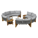6 - Person Outdoor Sectional with Cushions and Coffee Table - Furniture Home Direct