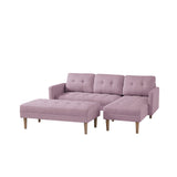 Sectional with Ottoman - Pink - Furniture Home Direct