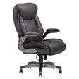 Bonded Leather Upholstered Office Chair With Adjustable Height And Armrest - Gray - Furniture Home Direct