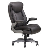 Bonded Leather Upholstered Office Chair With Adjustable Height And Armrest - Gray - Furniture Home Direct