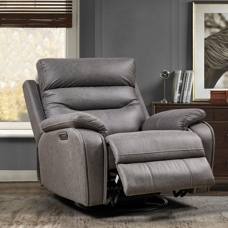 Dual Okin Motor Rocking And 240° Swivel Single Sofa Seat Recliner Chair Infinite Position, Head Rest With Power Function - Furniture Home Direct