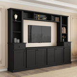 Minimalist Entertainment Wall Unit Set With Bridge For TVs Up To 75" - Furniture Home Direct