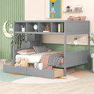 Bunk Bed With Shelfs, Storage Staircase And 2 Drawers - Furniture Home Direct