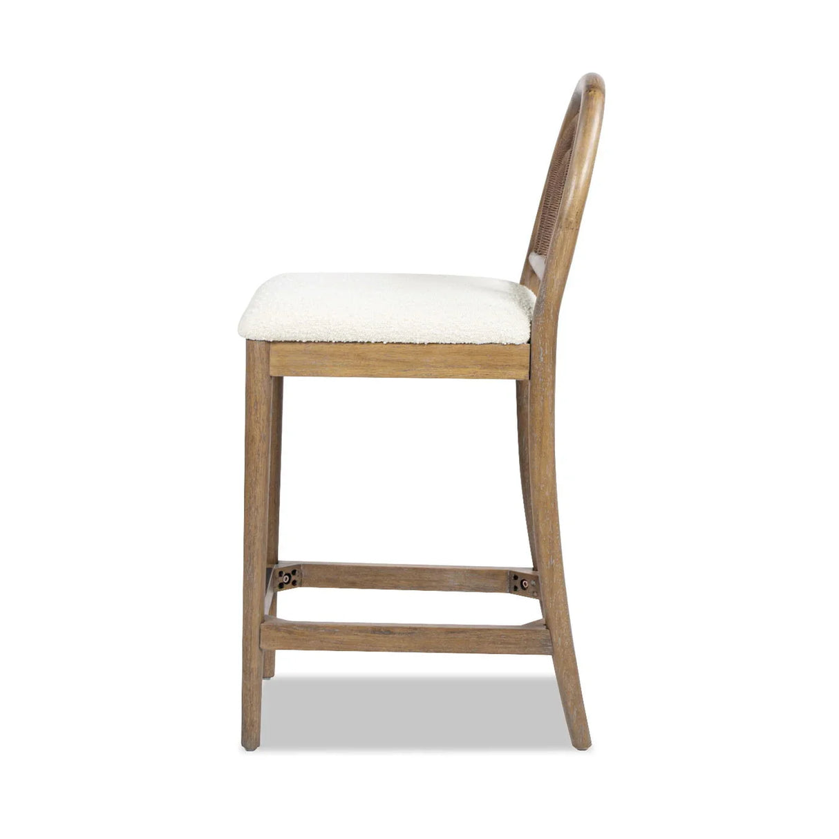 Leon - Arched Back & Upholstered Counter Stool (Set of 2) - Ivory White - Furniture Home Direct