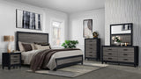 King Bedroom Set With Bed Dresser Mirror Modern Gray - Furniture Home Direct