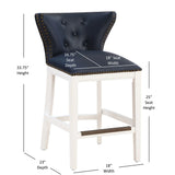 Macon - Counter Stool With Accents - Dark Blue - Furniture Home Direct