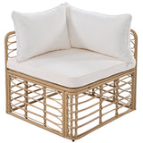 7 Piece Outdoor Patio All-Weather Rattan Sectional Sofa Set With Thick Cushions And Pillows - Beige - Furniture Home Direct