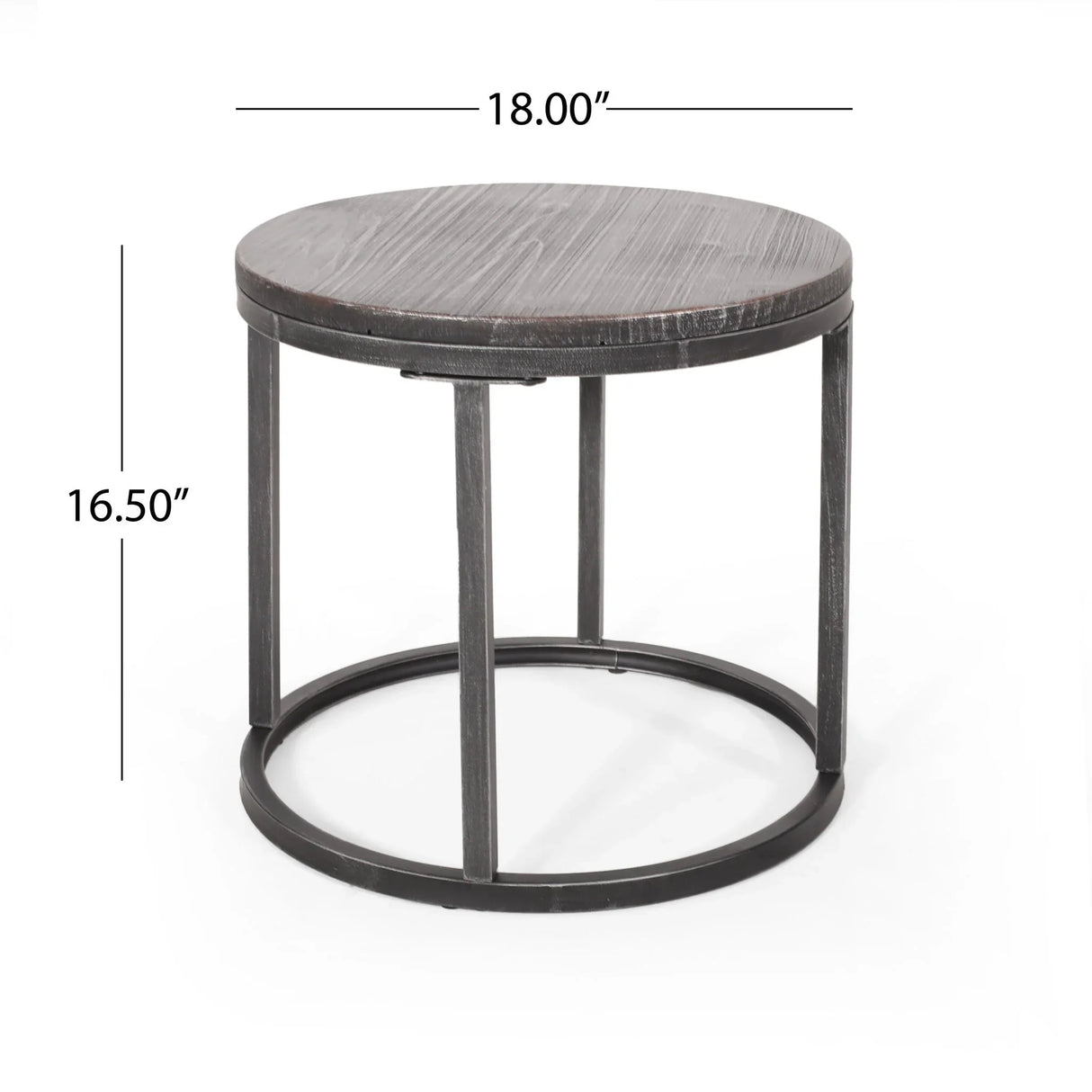 Icebergs - 3 Piece Coffee Table Set With Wood Top And Iron Base - Black / Gray