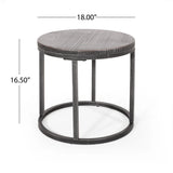 Icebergs - 3 Piece Coffee Table Set With Wood Top And Iron Base - Black / Gray