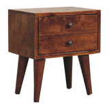 Mini Modern Bedside Table - Chestnut - Furniture Home Direct
