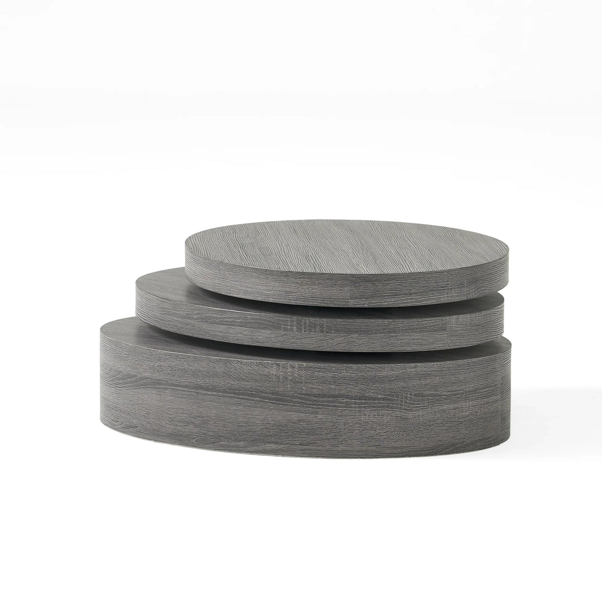Coffee Table Nesting Set with Oval Design Matte Black - Furniture Home Direct
