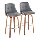 Gianna - Mid Century Modern Fixed Height Barstool With Swivel With Round Footrest (Set of 2) - Furniture Home Direct