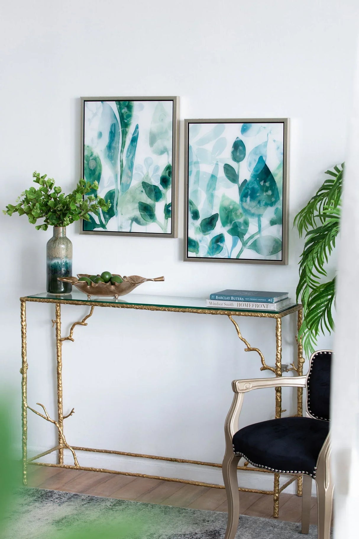 Framed Acrylic Printed Wall Art (Set of 2) - White / Green - Furniture Home Direct
