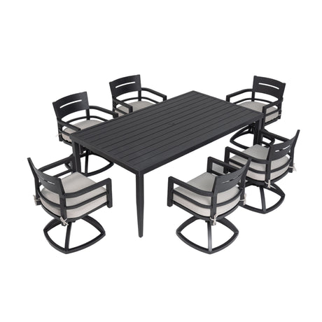 Outdoor Aluminum Dining Set with Sunbrella Cushions