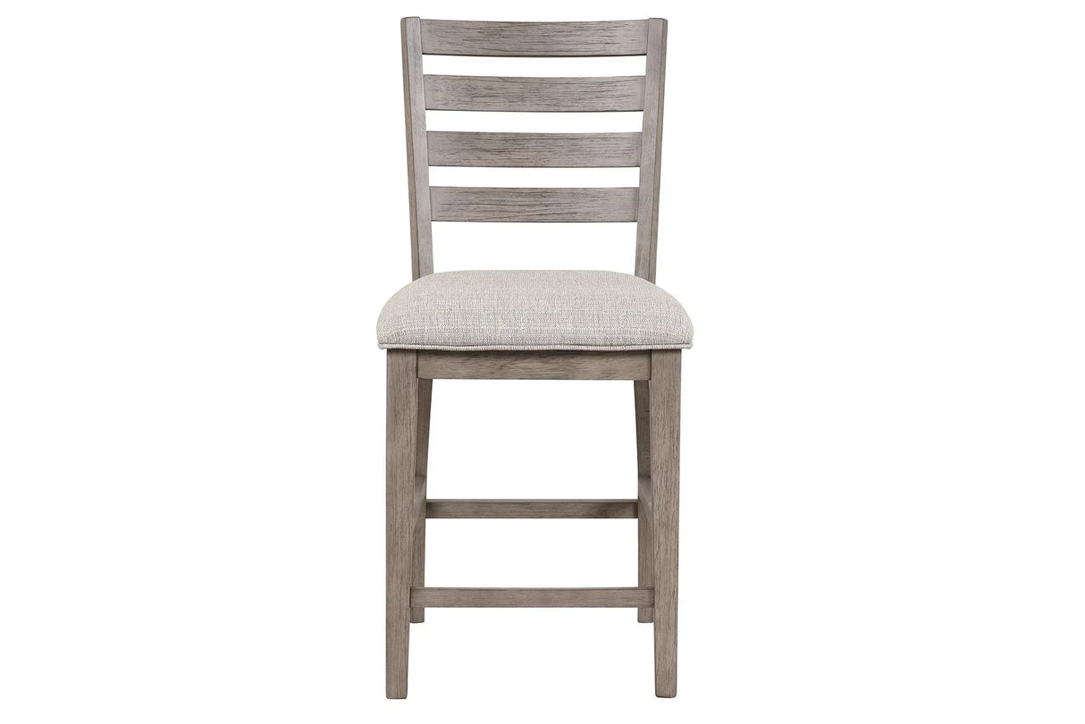Counter Side Dining Stool With Ladder Back (Set of 2) - Gray - Furniture Home Direct