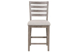 Counter Side Dining Stool With Ladder Back (Set of 2) - Gray - Furniture Home Direct